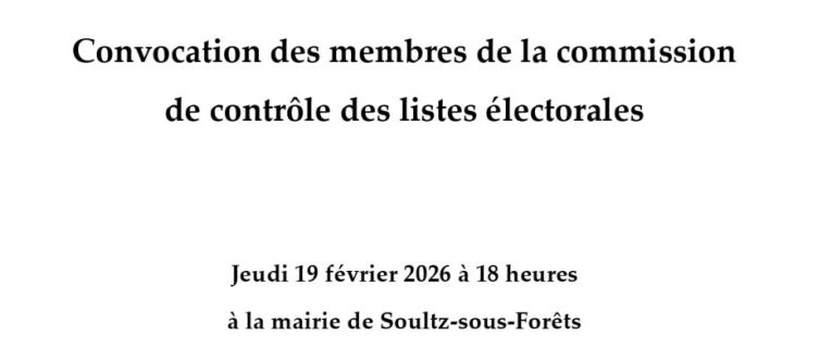 Convocation des membres de la commission de contrôle des listes éléctorales
